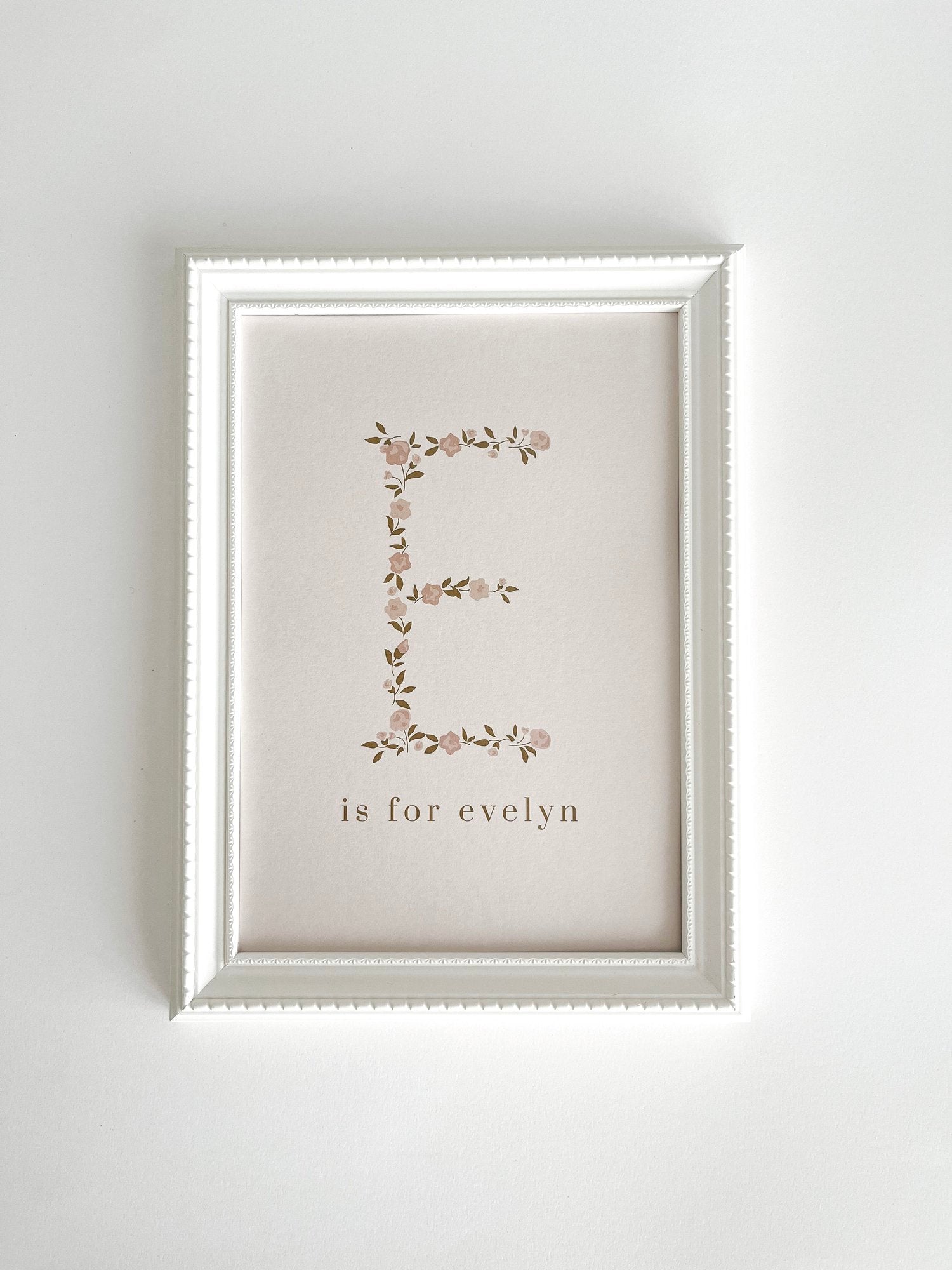 Floral Initial & Name Print