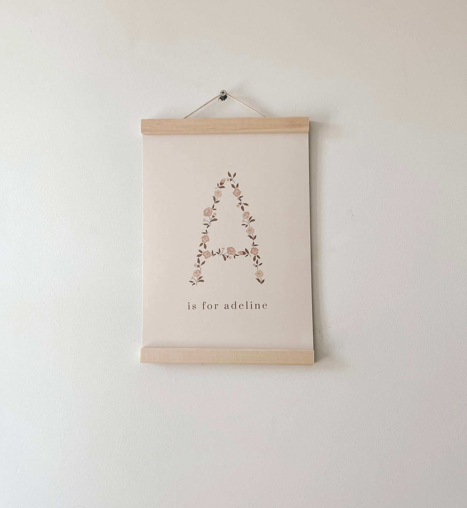 Floral Initial & Name Print