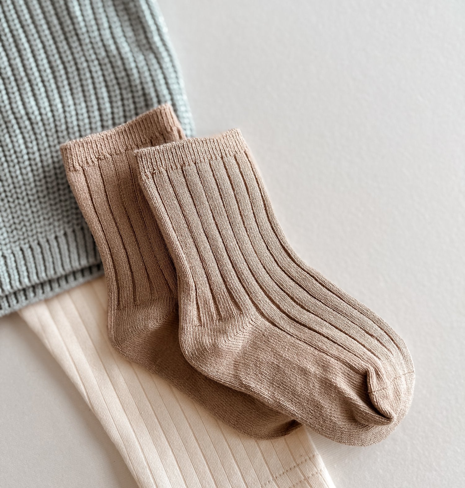 Latte Ribbed Socks